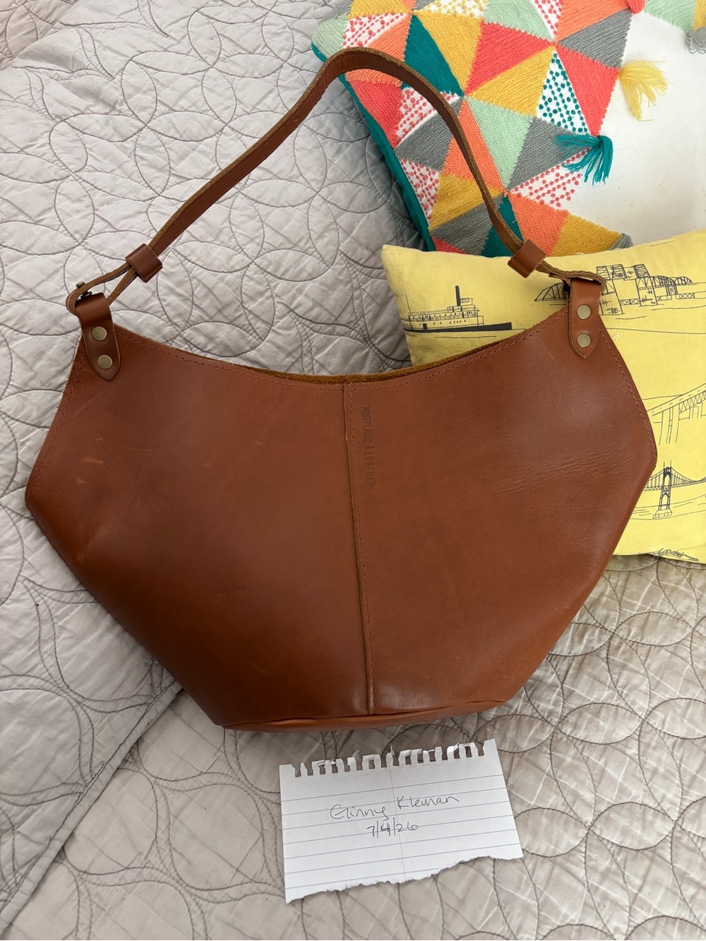 Portland Leather large Kangaroo bag in Honey